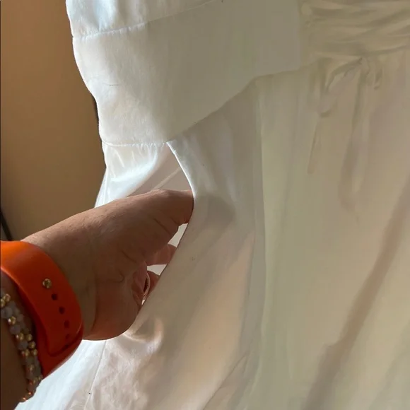 Torrid 4X New w Tag White Midi Poplin Shirred Bodice Fit N' Flare Dress - Picture 9 of 12